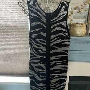 Black and White Fitted Dress